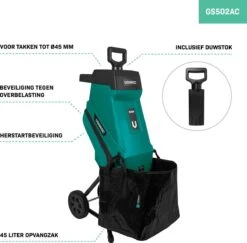 VONROC Hakselaar/Shredder 2500W – Voor Takken Tot Ø45mm – Incl. 45L Opvangzak & Duwstok -Tuinartikelen Winkel 1200x1179 3