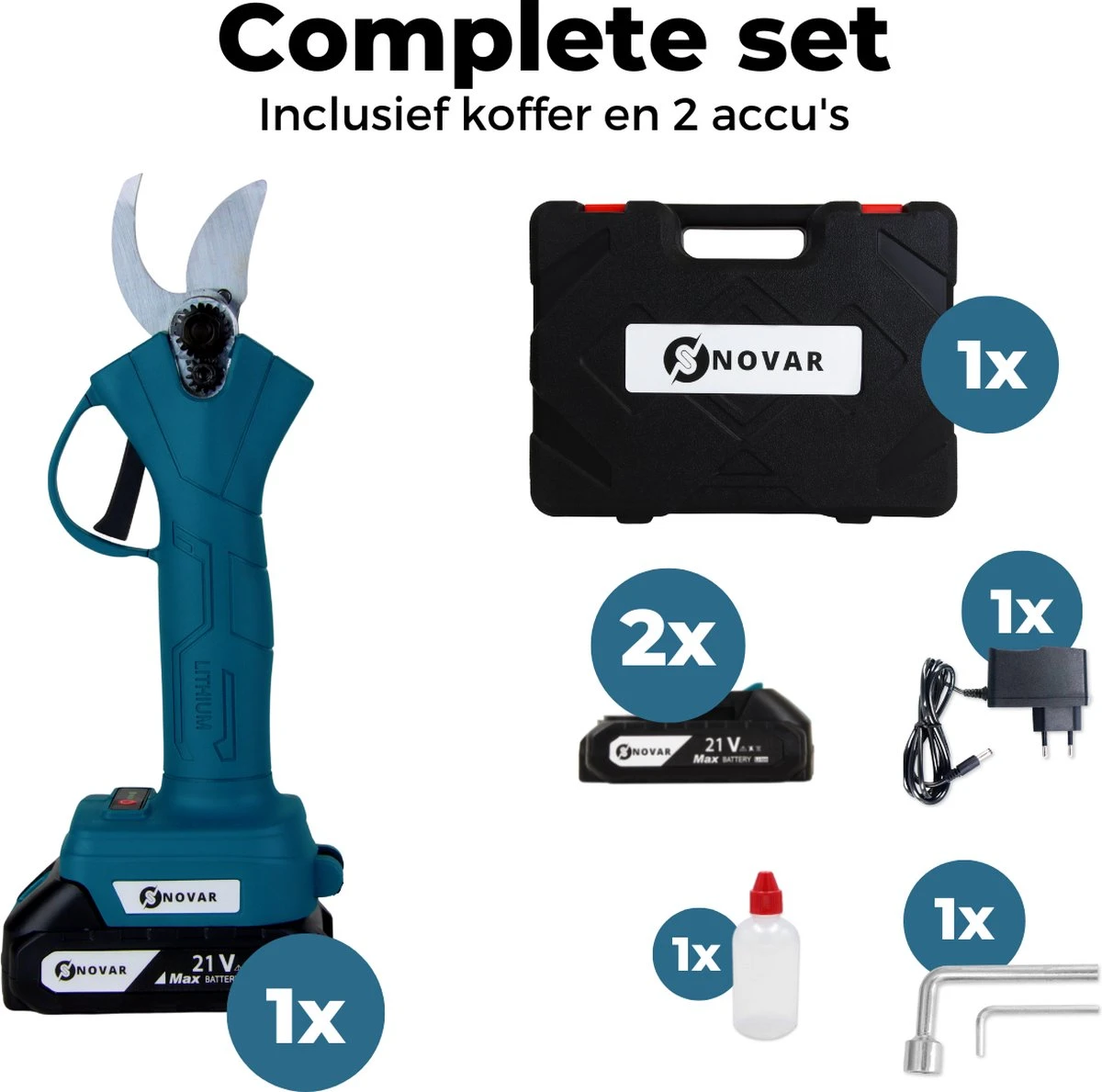 NovarGarden® Elektrische Snoeischaar NG1 - 2x Accu - Elektrisch - Takkenschaar - Op Batterij - 28mm 11 NovarGarden® Elektrische Snoeischaar NG1 - 2x Accu - Elektrisch - Takkenschaar - Op Batterij - 28mm - Image 11