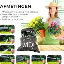 Uitrekbare Tuinslang Tot 15 Meter Van MD-goods ® - Tuinsproeier - Tuin Besproeien - Waterslang - Sproeikop - Groen - Flexibel Elastisch -Tuinartikelen Winkel 1200x1191 6