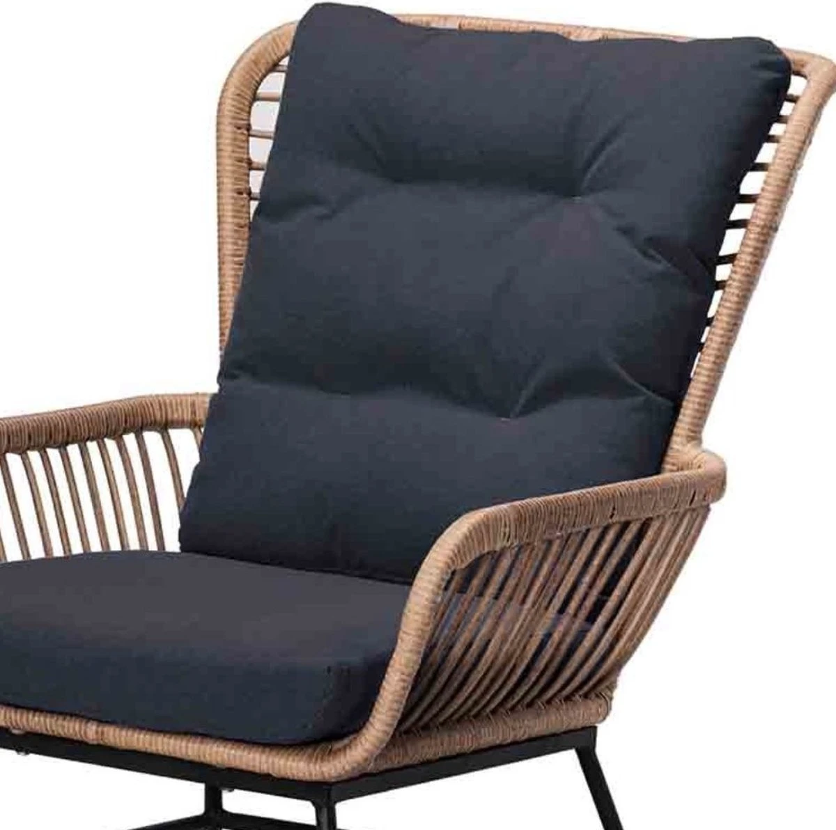 BUITEN Living Dex Wicker Loungestoel Tuin Incl. Wicker Voetenbank | Wicker + Aluminium | Bamboe Antraciet 13 BUITEN Living Dex Wicker Loungestoel Tuin Incl. Wicker Voetenbank | Wicker + Aluminium | Bamboe Antraciet - Image 13