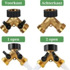Y Stuk Kraan - Kraan Splitter - Waterverdeler - Buitenkraan - Waterverdeler 2 Weg – Messing - Afzonderlijk Af Te Sluiten -Tuinartikelen Winkel 1200x1193 8