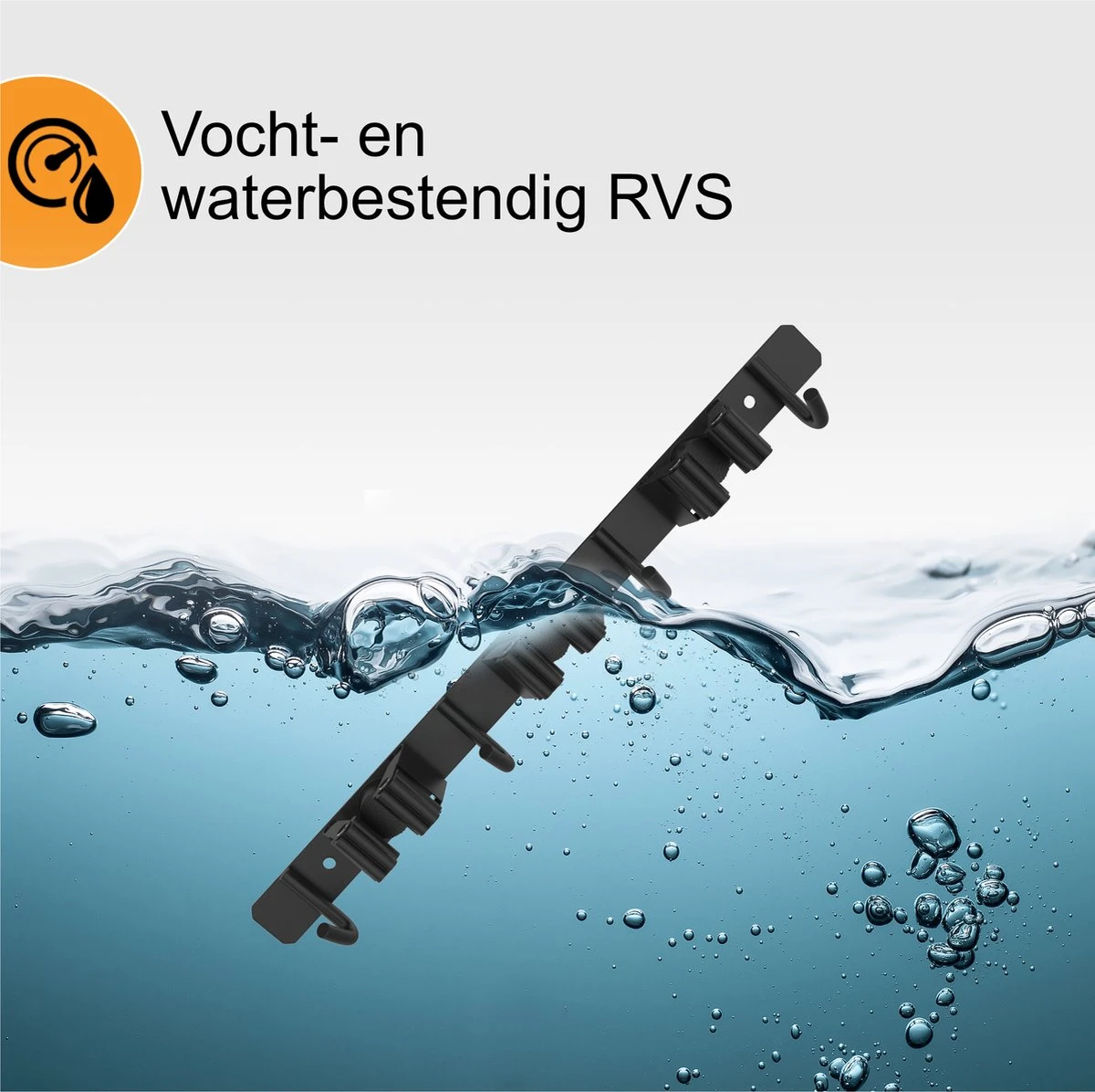 Volcan Bezemhouder - Bezem Ophangsysteem Tuingereedschap - Gereedschapshouder - Zelfklevend - 3M Tape - 3 Houders 4 Haken - RVS Zwart 4 Volcan Bezemhouder - Bezem Ophangsysteem Tuingereedschap - Gereedschapshouder - Zelfklevend - 3M Tape - 3 Houders 4 Haken - RVS Zwart - Image 4
