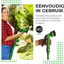 Uitrekbare Tuinslang Tot 15 Meter Van MD-goods ® - Tuinsproeier - Tuin Besproeien - Waterslang - Sproeikop - Groen - Flexibel Elastisch -Tuinartikelen Winkel 1200x1196 6