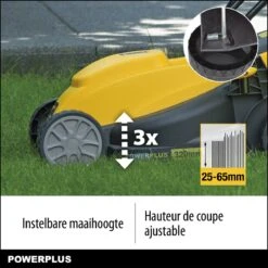 Powerplus POWXG6212T Elektrische Grasmaaier - Grasmachine Voor Kleine En Middelgrote Tuin - 1300W - Maaibreedte 320mm - Verstelbare Maaihoogte - 30L Opvangbak - Incl. Grastrimmer 250W -Tuinartikelen Winkel 1200x1200 1036