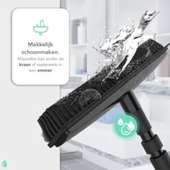 CLEANLY® Rubberen Bezem Met Vloerwisser - Kappersbezem - Zachte Bezem Binnen & Buiten - Vloertrekker Met Steel - 68-150 Cm -Tuinartikelen Winkel 1200x1200 1107
