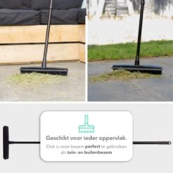 CLEANLY® Rubberen Bezem Met Vloerwisser - Kappersbezem - Zachte Bezem Binnen & Buiten - Vloertrekker Met Steel - 68-150 Cm -Tuinartikelen Winkel 1200x1200 1108