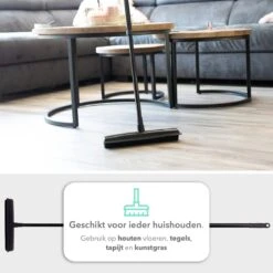 CLEANLY® Rubberen Bezem Met Vloerwisser - Kappersbezem - Zachte Bezem Binnen & Buiten - Vloertrekker Met Steel - 68-150 Cm -Tuinartikelen Winkel 1200x1200 1109