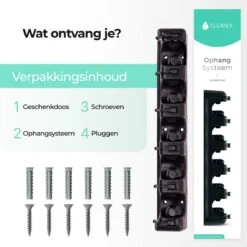 CLEANLY® Bezemhouder - Ophangsysteem Voor Tuingereedschap - Bezem Ophangsysteem - Gereedschapshouder Met Ophanghaken - ABS -Tuinartikelen Winkel 1200x1200 1139