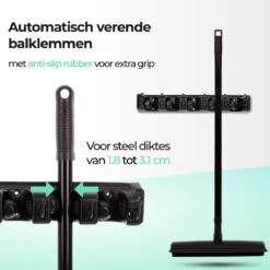 CLEANLY® Bezemhouder - Ophangsysteem Voor Tuingereedschap - Bezem Ophangsysteem - Gereedschapshouder Met Ophanghaken - ABS -Tuinartikelen Winkel 1200x1200 1142