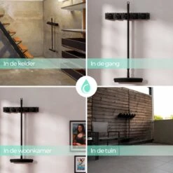 CLEANLY® Bezemhouder - Ophangsysteem Voor Tuingereedschap - Bezem Ophangsysteem - Gereedschapshouder Met Ophanghaken - ABS -Tuinartikelen Winkel 1200x1200 1143