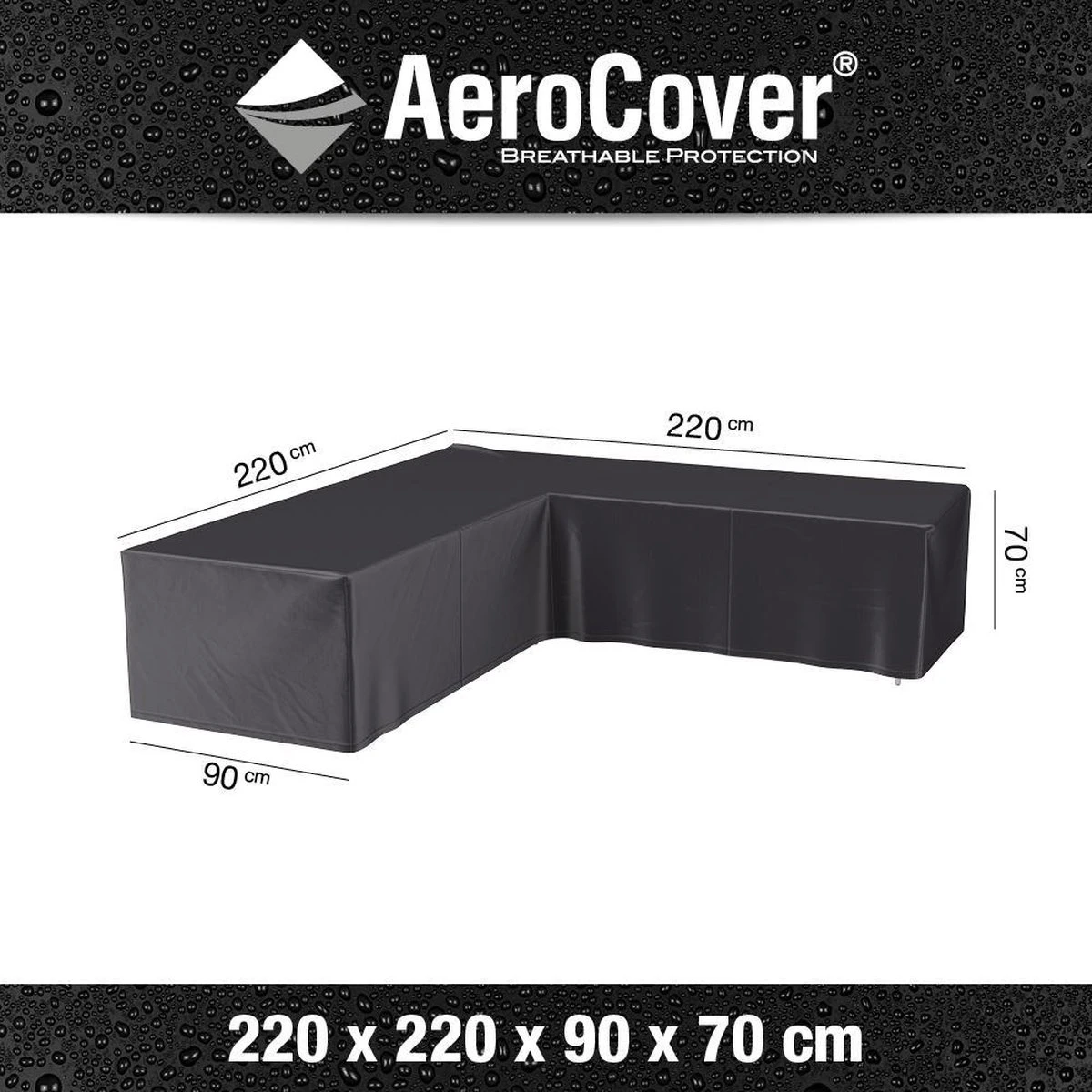 AeroCover Loungesethoes 220x220x90xH70 Cm - Antraciet 2 AeroCover Loungesethoes 220x220x90xH70 Cm - Antraciet - Image 2