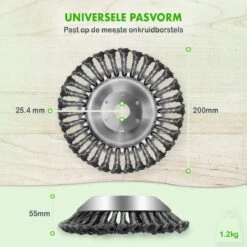 Merkloos SlimShop Onkruidborstel - Bosmaaier Grastrimmer - Onkruid - Onkruidkrabber - Voegenborstel - Onkruidverwijderaar - Max 10.000 Toerental P/m - 20CM -Tuinartikelen Winkel 1200x1200 1328