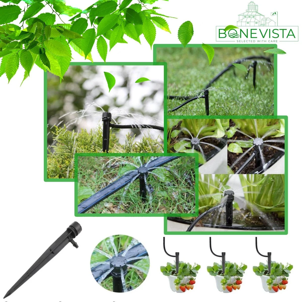 Bone Vista® 155 Stuks Water Druppelslang Irrigatiesysteem Tuin – Bewateringssysteem & Druppelsysteem 8 Bone Vista® 155 Stuks Water Druppelslang Irrigatiesysteem Tuin – Bewateringssysteem & Druppelsysteem - Image 8