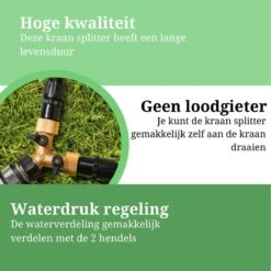 Y Stuk Kraan - Kraan Splitter - Waterverdeler - Buitenkraan - Waterverdeler 2 Weg – Messing - Afzonderlijk Af Te Sluiten -Tuinartikelen Winkel 1200x1200 1610
