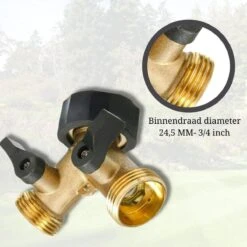 Y Stuk Kraan - Kraan Splitter - Waterverdeler - Buitenkraan - Waterverdeler 2 Weg – Messing - Afzonderlijk Af Te Sluiten -Tuinartikelen Winkel 1200x1200 1612