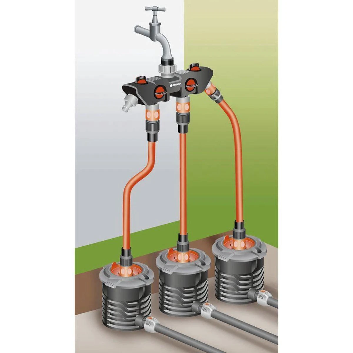 GARDENA - Waterverdeler - Slangkoppeling - 4 Uitgangen 6 GARDENA - Waterverdeler - Slangkoppeling - 4 Uitgangen - Image 6