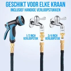 Strex Flexibele Tuinslang 15M Met Sproeikop - Uitrekbaar - Incl. Koppelingen, Ophanghaak & Opbergzak -Tuinartikelen Winkel 1200x1200 1638