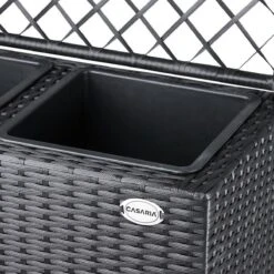 Casaria Polyrattan Plantenbak - Met Klimoprek - 3 Bakken Zwart -Tuinartikelen Winkel 1200x1200 1831