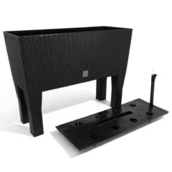 Prosperplast Kunststof Rato Plantenbak Op Poten Met Irrigatiesysteem Antraciet 80 X 33 X 62 Cm - 72 Liter - Balkonbakken/bloembakken -Tuinartikelen Winkel 1200x1200 1836