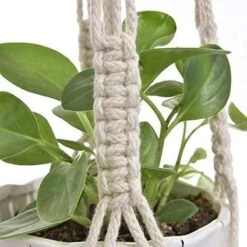 4 Stuks Plantenhangers - Boho Handgeweven Katoen Hangpot Voor Binnen/Buiten - Bloempot Met Kralen - Macramé Touw/Koord Hangplant Houder - Bohemian Wandhanger Decoratie - Verticale Tuin Plant Hanger Bloempothouder Planthanger Wit -Tuinartikelen Winkel 1200x1200 1850