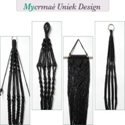4 Stuks Luxe Macrame Plantenhangers - Boho Handgeweven Katoen Hangpot Voor Binnen/Buiten - Hangende Bloempot Met Kralen - Macramé Touw/Koord Hangplant Houder - Bohemian Wandhanger Decoratie - Plant Hanger - Verticale Tuin Bloempothouder Planthanger -Tuinartikelen Winkel 1200x1200 1875