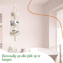 Macramé 3-Laags Hangende Fruitmand - Bohemian Mand Plantenhanger - Handgemaakt Katoen Touw Fruitschaal Hangmand - Boho Ophangbaar Etagere - Decoratieve Fruit Schaal/Basket - Opbergmand Organizer - Keuken/Balkon Decoratie - Hangpot Voor Binnen/Buiten -Tuinartikelen Winkel 1200x1200 1891