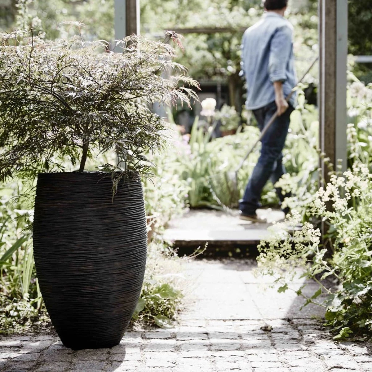 Capi Europe - Vaas Elegant Deluxe Rib NL - 40x60 - Zwart - Voor Binnen En Buiten - KBLR1131 14 Capi Europe - Vaas Elegant Deluxe Rib NL - 40x60 - Zwart - Voor Binnen En Buiten - KBLR1131 - Image 14