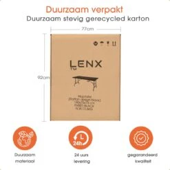 Lenx Klaptafel - Inklapbare Tafel - Opvouwbare Tuintafel - Vouwtafel - Inclusief Handvat En 2 Tafelkleden - 180x75x74cm - 6 Tot 8 Personen -Tuinartikelen Winkel 1200x1200 22