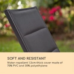 Blumfeldt Renazzo Lounge Ligstoel - Ligbed Voor De Tuin - Aluminium Tuinstoel - 6 Standen - Waterafstotend - Bekleding Van 70 % Pvc En 30 % Polyetheen - Zwart -Tuinartikelen Winkel 1200x1200 245