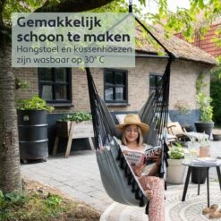 Vita5 XXL Hangstoel | Binnen&Buiten Hangnest | Incl. 2 Kussens En Boekenvak | Volwassenen&Kinderen | Hangmatstoel Tot 225kg | Grijs -Tuinartikelen Winkel 1200x1200 268