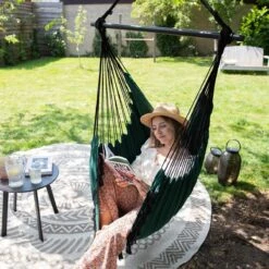 Vita5 XXL Hangstoel | Binnen&Buiten Hangnest | Incl. 2 Kussens En Boekenvak | Volwassenen&Kinderen | Hangmatstoel Tot 225kg | Donkergroen -Tuinartikelen Winkel 1200x1200 276