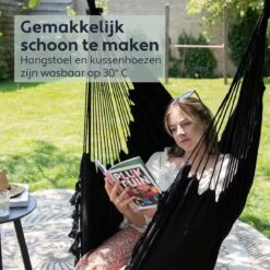 Vita5 XXL Hangstoel - Binnen&Buiten Hangnest - Incl. 2 Kussens En Boekenvak - Volwassenen&Kinderen - Hangmatstoel Tot 225kg - Zwart 14 Vita5 XXL Hangstoel - Binnen&Buiten Hangnest - Incl. 2 Kussens En Boekenvak - Volwassenen&Kinderen - Hangmatstoel Tot 225kg - Zwart -Tuinartikelen Winkel 1200x1200 295