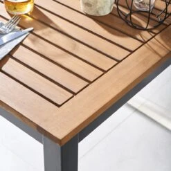 NATERIAL - Tuintafel Vierkant ORIS - 4 Personen - Houten Tafel 90x90 Cm - Aluminium - Met Houten Blad - Eucalyptus -Tuinartikelen Winkel 1200x1200 345
