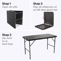 LifeGoods Klaptafel - Inklapbaar - 120 Cm - 4 Personen - Zwart -Tuinartikelen Winkel 1200x1200 383