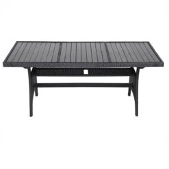 Casaria Polyrattan Tuintafel - WPC Tafelblad 190x90x74 Cm – Zwart -Tuinartikelen Winkel 1200x1200 389