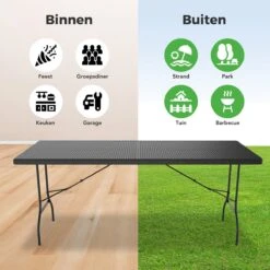 LifeGoods Klaptafel - Inklapbaar - 180 Cm - 6 Tot 8 Personen - Zwart 12 LifeGoods Klaptafel - Inklapbaar - 180 Cm - 6 Tot 8 Personen - Zwart -Tuinartikelen Winkel 1200x1200 394
