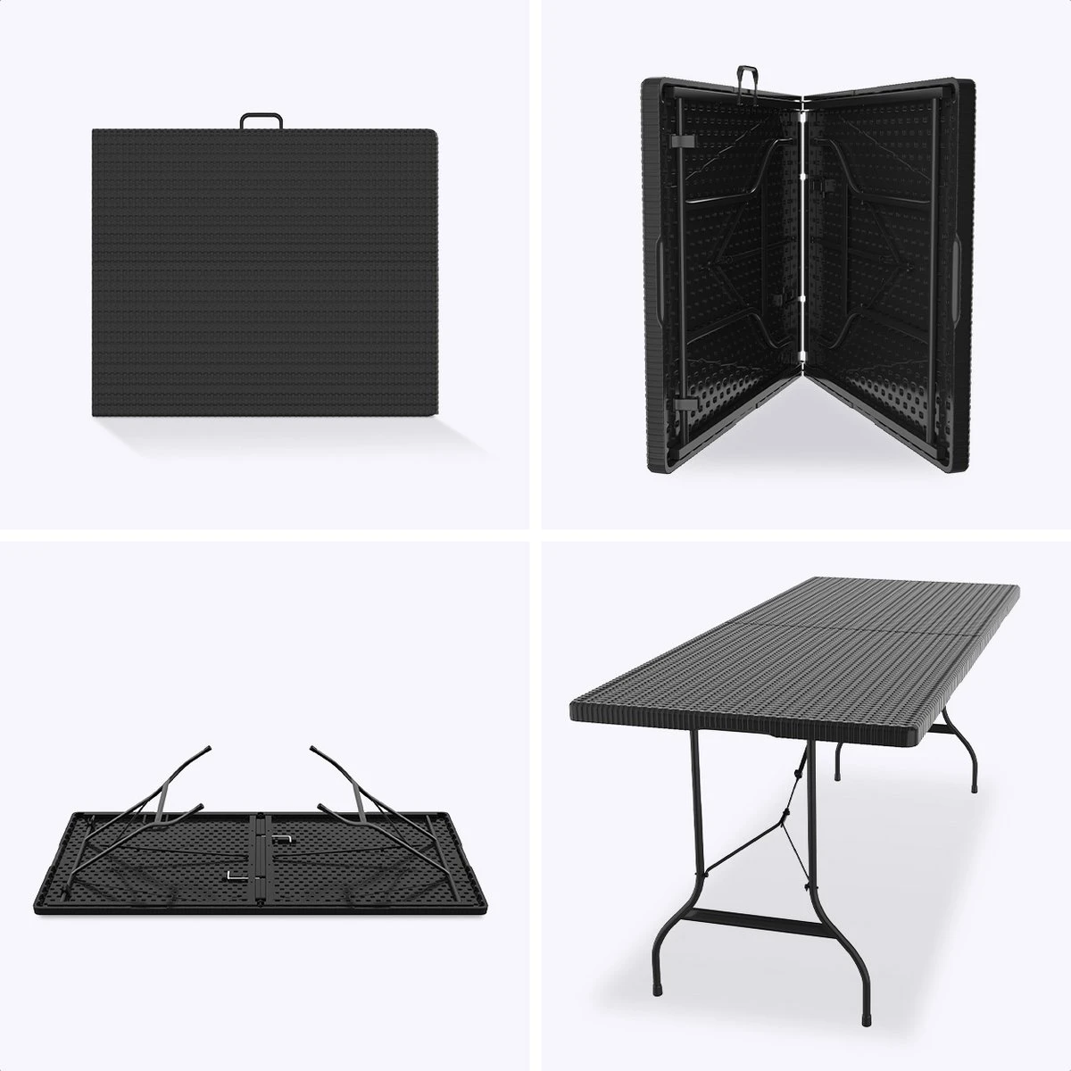 LifeGoods Klaptafel - Inklapbaar - 180 Cm - 6 Tot 8 Personen - Zwart 10 LifeGoods Klaptafel - Inklapbaar - 180 Cm - 6 Tot 8 Personen - Zwart - Image 10