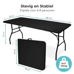 LifeGoods Klaptafel - Inklapbaar - 70x180cm - Verstelbare Vouwtafel - Weerbestendig - Zwart -Tuinartikelen Winkel 1200x1200 404