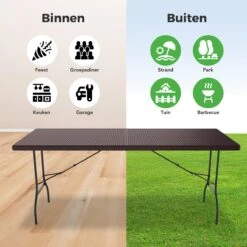 LifeGoods Klaptafel - Inklapbaar - 180 Cm - 6 Tot 8 Personen - Bruin 12 LifeGoods Klaptafel - Inklapbaar - 180 Cm - 6 Tot 8 Personen - Bruin -Tuinartikelen Winkel 1200x1200 416