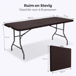 LifeGoods Klaptafel - Inklapbaar - 180 Cm - 6 Tot 8 Personen - Bruin 13 LifeGoods Klaptafel - Inklapbaar - 180 Cm - 6 Tot 8 Personen - Bruin -Tuinartikelen Winkel 1200x1200 417