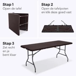 LifeGoods Klaptafel - Inklapbaar - 180 Cm - 6 Tot 8 Personen - Bruin 15 LifeGoods Klaptafel - Inklapbaar - 180 Cm - 6 Tot 8 Personen - Bruin -Tuinartikelen Winkel 1200x1200 419