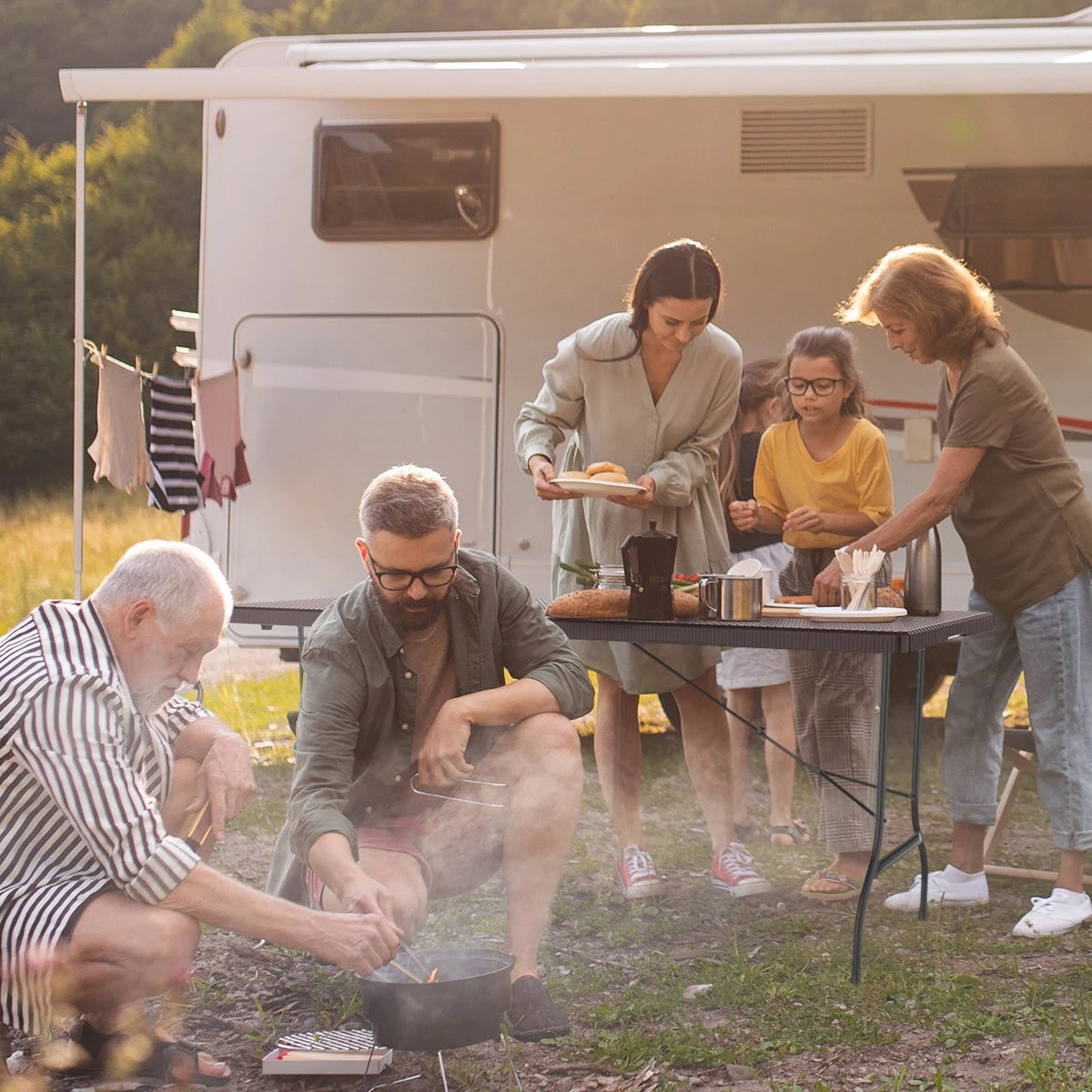 LifeGoods Klaptafel - Inklapbaar - 180 Cm - 6 Tot 8 Personen - Bruin 10 LifeGoods Klaptafel - Inklapbaar - 180 Cm - 6 Tot 8 Personen - Bruin - Image 10