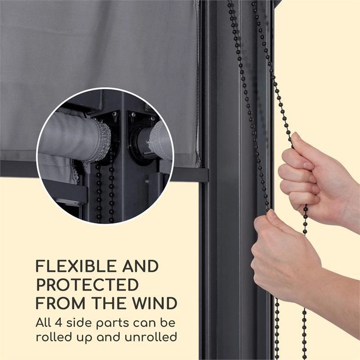 Blumfeldt Grandezza Cortina Tuinpaviljoen , 6 X6 Cm Stalen Frame Met Poedercoating , Overdekt Oppervlak Van 3 X 4 Meter , Polyester 2 Blumfeldt Grandezza Cortina Tuinpaviljoen , 6 X6 Cm Stalen Frame Met Poedercoating , Overdekt Oppervlak Van 3 X 4 Meter , Polyester - Image 2