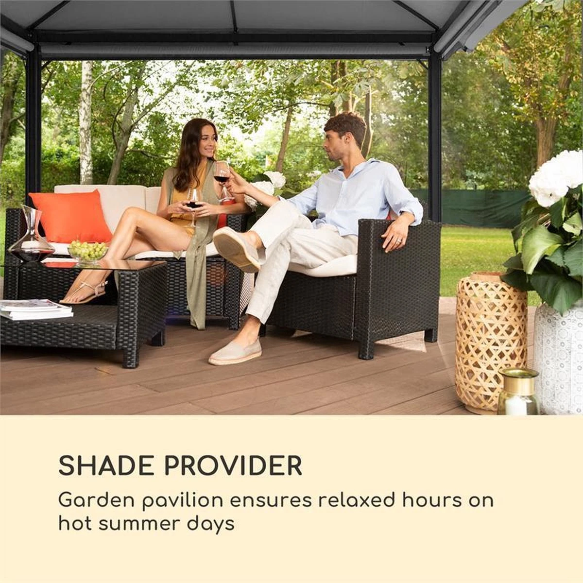 Blumfeldt Grandezza Cortina Tuinpaviljoen , 6 X6 Cm Stalen Frame Met Poedercoating , Overdekt Oppervlak Van 3 X 4 Meter , Polyester 3 Blumfeldt Grandezza Cortina Tuinpaviljoen , 6 X6 Cm Stalen Frame Met Poedercoating , Overdekt Oppervlak Van 3 X 4 Meter , Polyester - Image 3