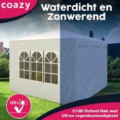 Waterdichte Partytent 3x3 Meter Opvouwbaar Met Zijwanden- Paviljoen Met Zijpanelen - Easy Up - Pop-up Tent Met Haringen, Touw En Anti Slip Poten -Tuinartikelen Winkel 1200x1200 532