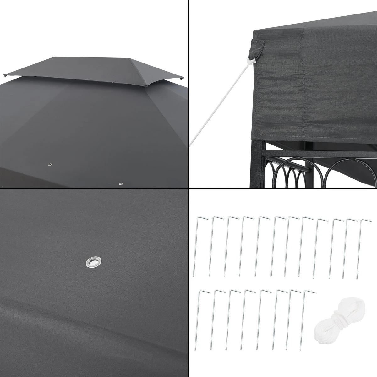 Paviljoen Lanciano Partytent 4x3x2,65 Cm Donkergrijs 5 Paviljoen Lanciano Partytent 4x3x2,65 Cm Donkergrijs - Image 5