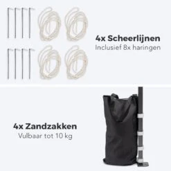 LifeGoods Partytent - 3x3 M - Easy Up - Opvouwbaar - Waterdicht - Draagtas Met Wieltjes - Beige 12 LifeGoods Partytent - 3x3 M - Easy Up - Opvouwbaar - Waterdicht - Draagtas Met Wieltjes - Beige -Tuinartikelen Winkel 1200x1200 555