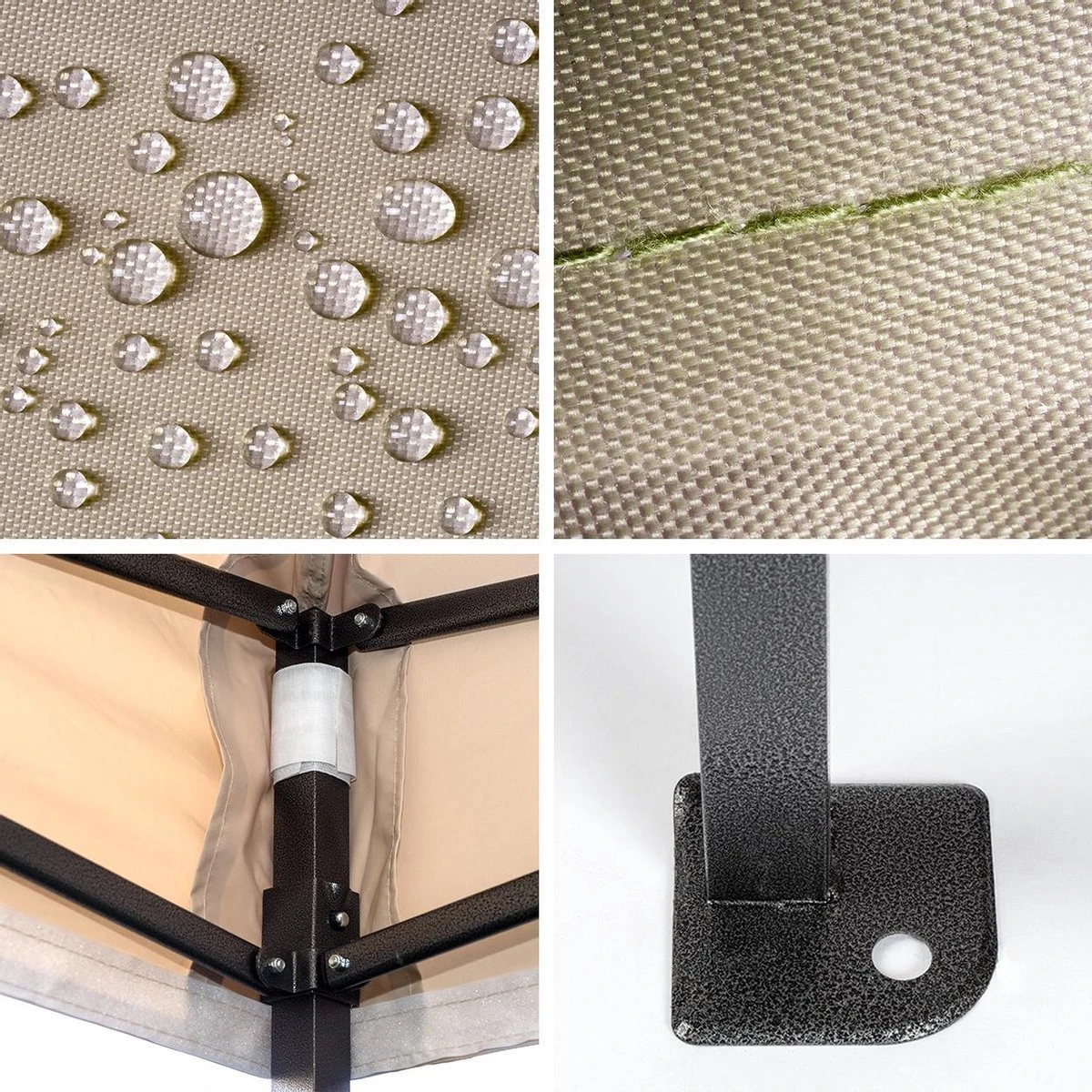 LifeGoods Partytent - 3x3 M - Easy Up - Opvouwbaar - Waterdicht - Draagtas Met Wieltjes - Beige 8 LifeGoods Partytent - 3x3 M - Easy Up - Opvouwbaar - Waterdicht - Draagtas Met Wieltjes - Beige - Image 8