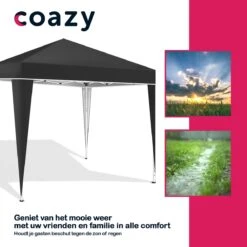 Coazy Waterdichte Partytent 3x3 Meter Opvouwbaar - Paviljoen - Easy Up - Pop-up Tent Met Haringen, Touw En Anti Slip Poten - Waterdicht - Partytenten Weerbestendig -Tuinartikelen Winkel 1200x1200 564