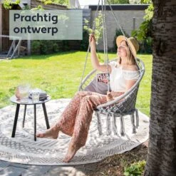 Vita5 Macramé Hangstoel - Voor Binnen En Buiten - Zonder Standaard - Incl. Kussen, Boekenvak En Beschermhoes - Tot 150kg - Grijs 15 Vita5 Macramé Hangstoel - Voor Binnen En Buiten - Zonder Standaard - Incl. Kussen, Boekenvak En Beschermhoes - Tot 150kg - Grijs -Tuinartikelen Winkel 1200x1200 57